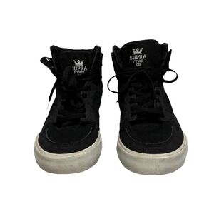 Supra High Top Sneakers Kids 6 Black Skate Shoes Lace Up Streetwear Boys Girls